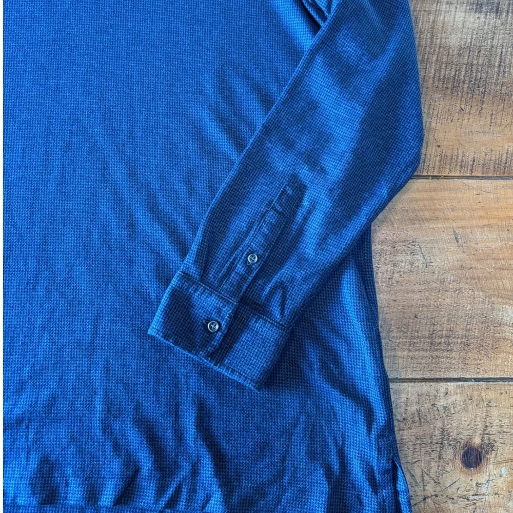 Polo Ralph Lauren Patterned Mens Long Sleeve‎ Polo Shirt Navy Blue Pony Logo XXL